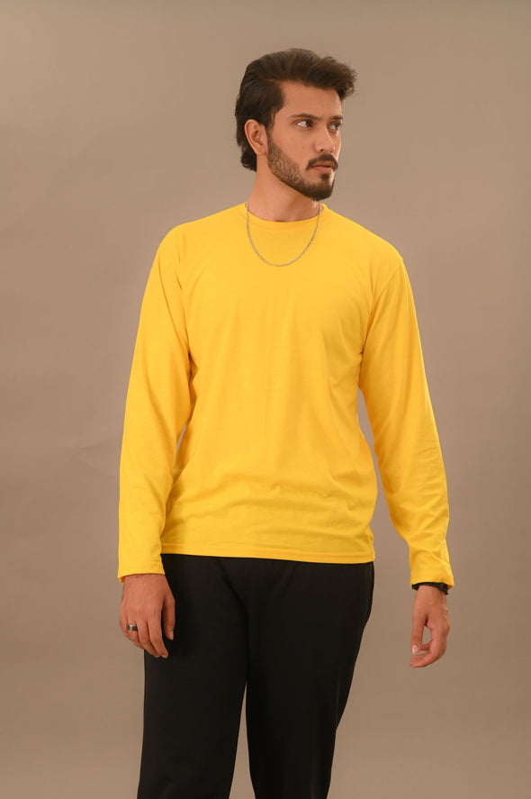 Yellow Full Sleeve T-Shirt - Men