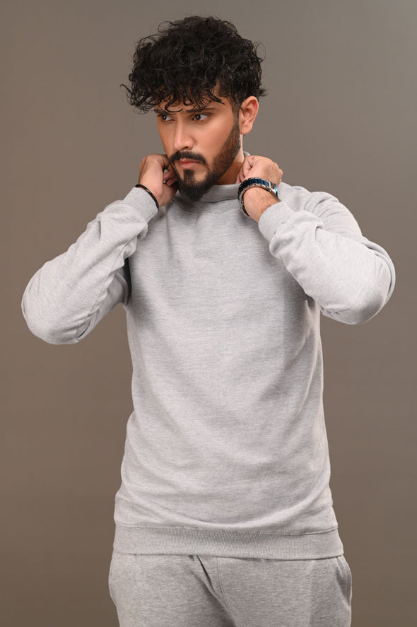 Heather Gray Basic Mock Neck - Men