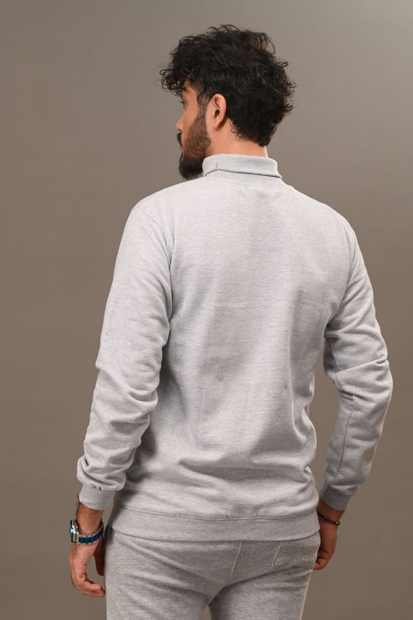 Heather Gray Basic Mock Neck - Men