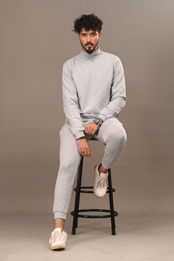 Heather Gray Basic Mock Neck - Men