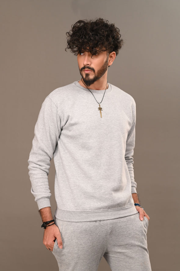 Heather Gray Basic Sweatshirt - Men