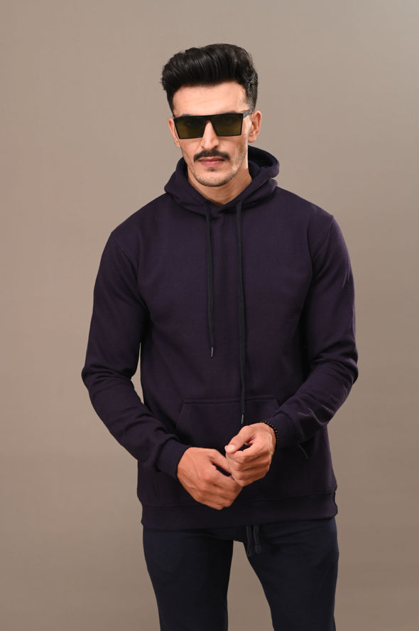 Navy Blue Basic Hoodie - Men