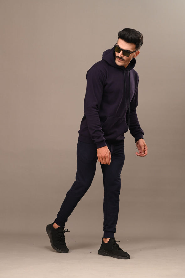 Navy Blue Basic Hoodie - Men