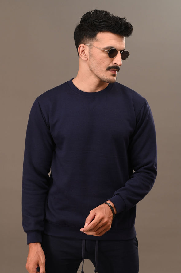 Navy Blue Basic Sweatshirt - Men