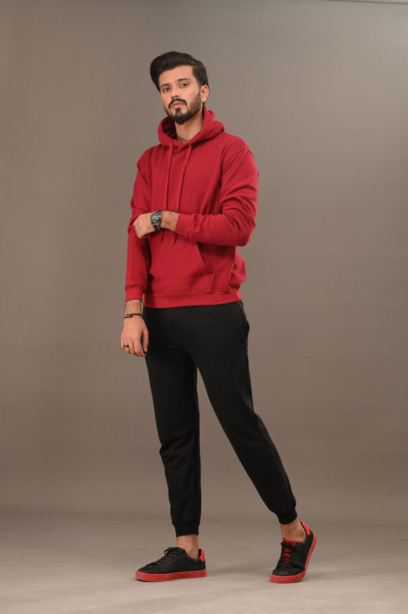 Maroon Basic Hoodie - Men