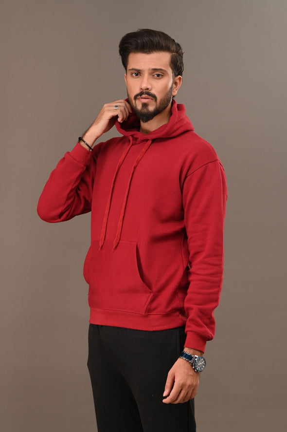 Maroon Basic Hoodie - Men
