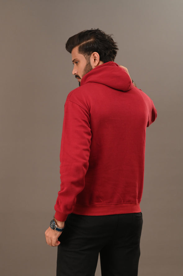 Maroon Basic Hoodie - Men