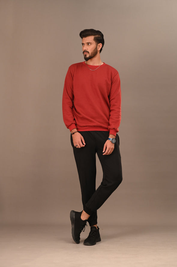 Maroon Basic Sweatshirt - Men