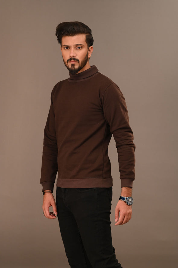Brown Basic Mock Neck - Men