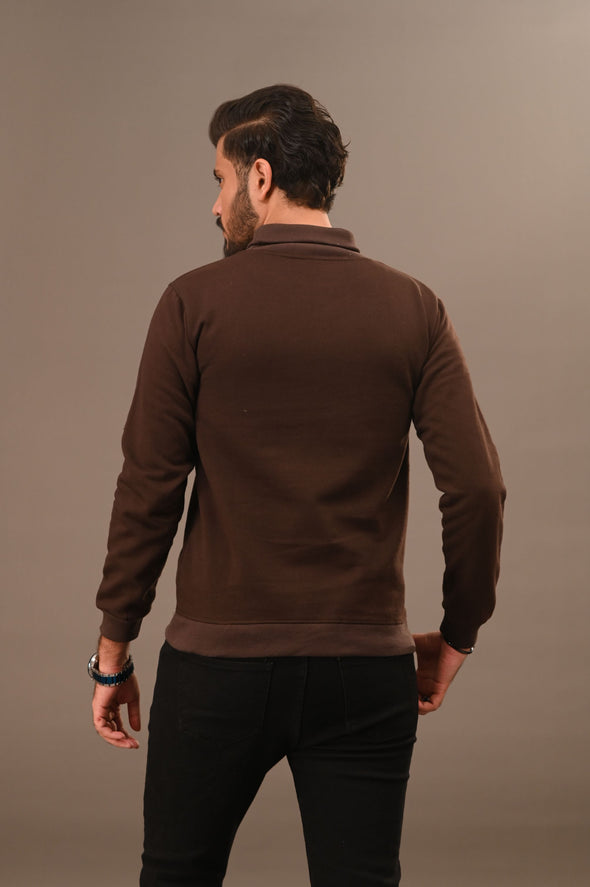 Brown Basic Mock Neck - Men