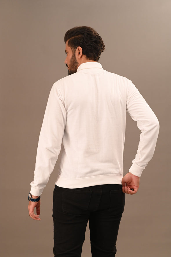 White Basic Mock Neck - Men