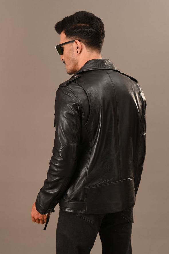Black Biker Jacket - Men