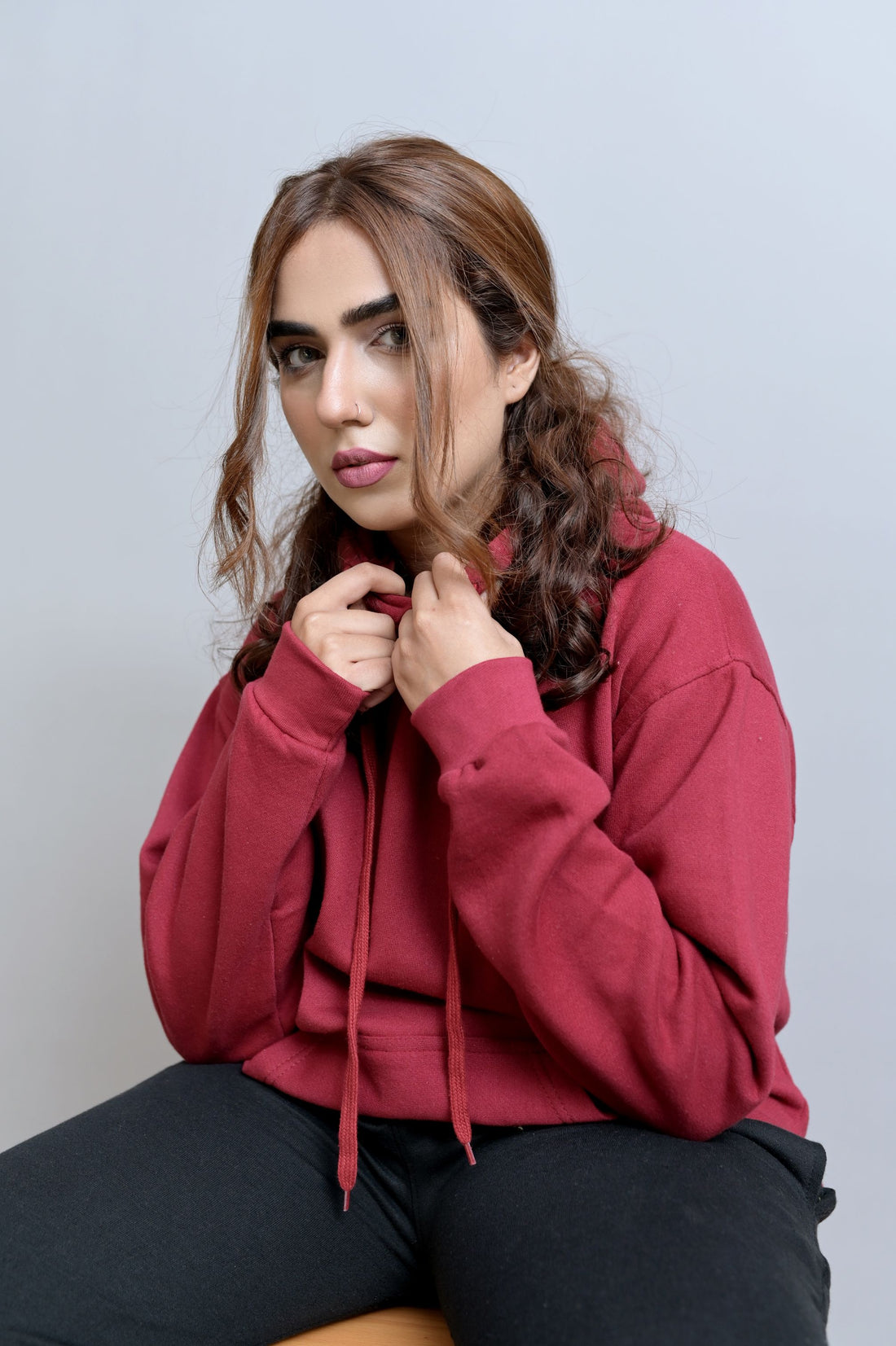 Maroon Basic Hoodie - Women