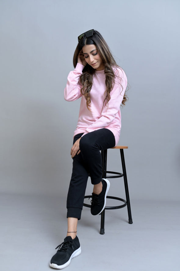 Pink Basic Sweatshirt - Women