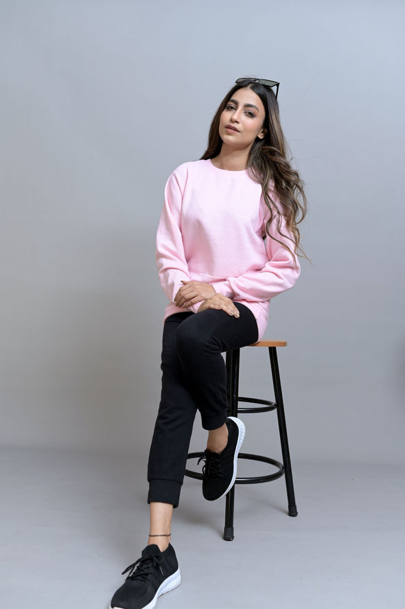 Pink Basic Sweatshirt - Women