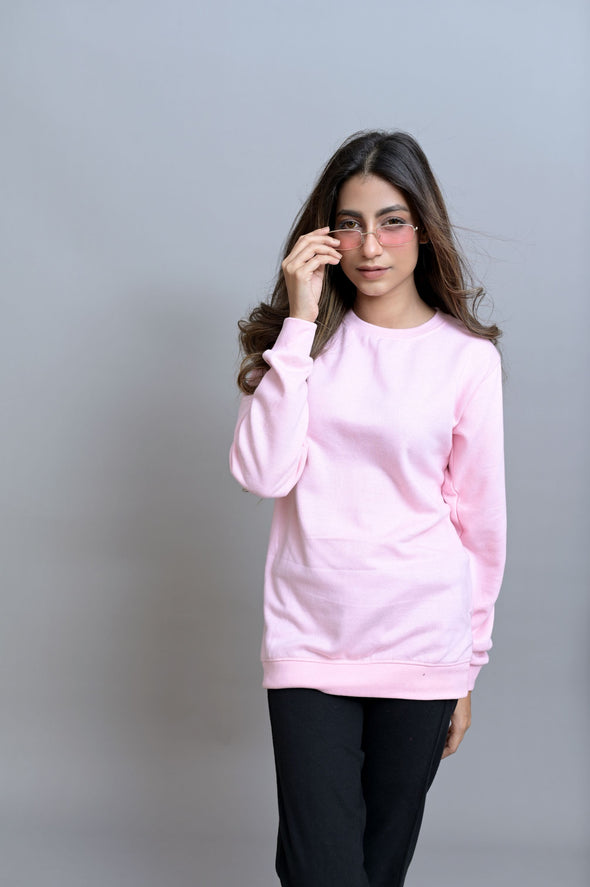 Pink Basic Sweatshirt - Women