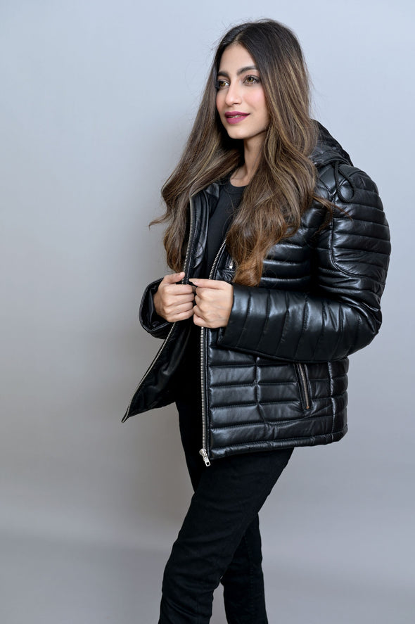 Black Puffer Classic Jacket - Women