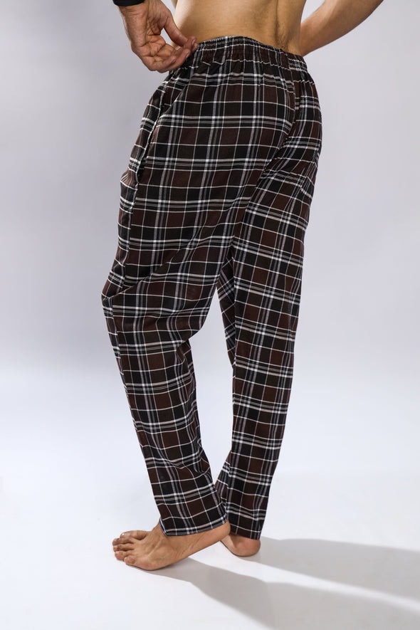 Brown & Black Check Pajama - Unisex