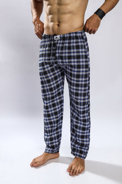 Blue & Black Check Pajama - Unisex