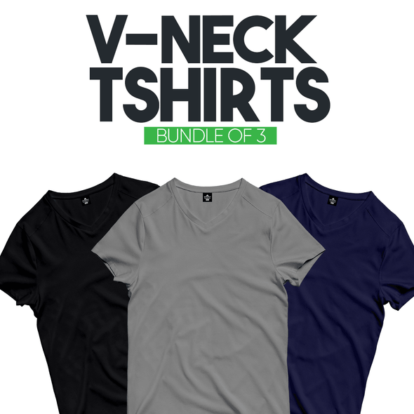 Bundle of 3 V-Neck T-Shirts - Kotton Fruit - Shop Bundles in Discounted Price