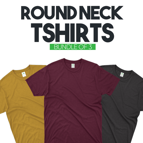 Bundle of 3 Plain Tshirts - Kotton Fruit - Shop Bundles in Discounted Price