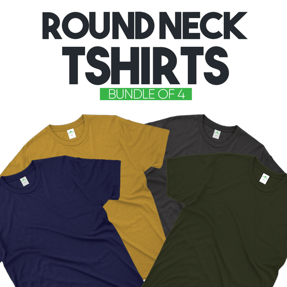 Bundle of 4 Plain Tshirts - Kotton Fruit - Shop Bundles in Discounted Price