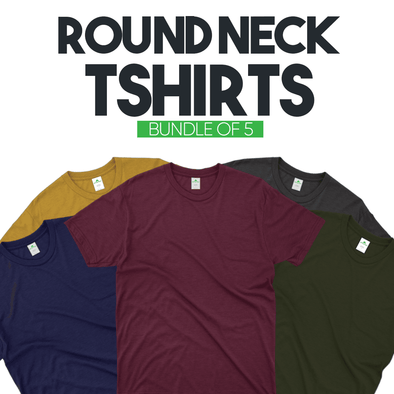 Bundle of 5 Plain T-Shirts - Kotton Fruit - Shop Bundles in Discounted Price
