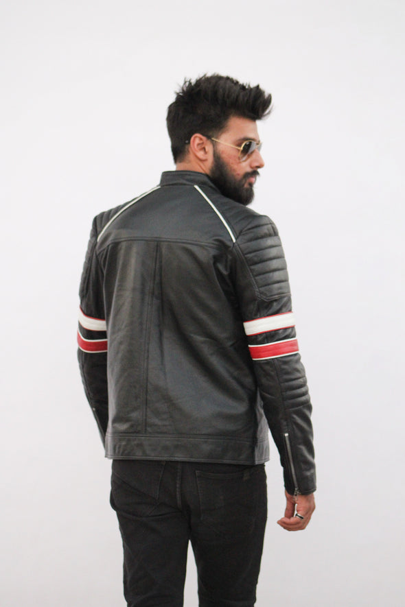 Dexter Striped Leather Jacket - Men
