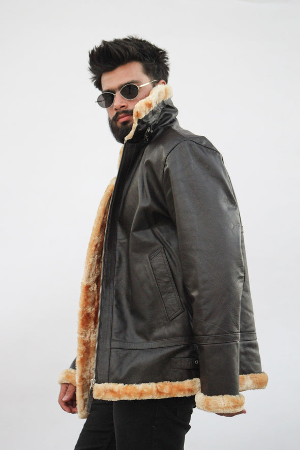 John Brown Fur Leather Jacket - Men