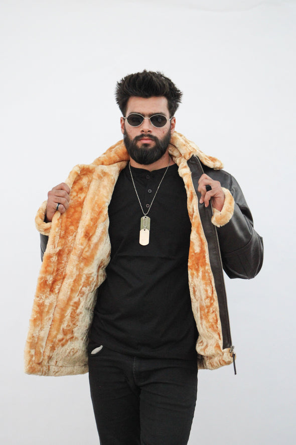 John Brown Fur Leather Jacket - Men