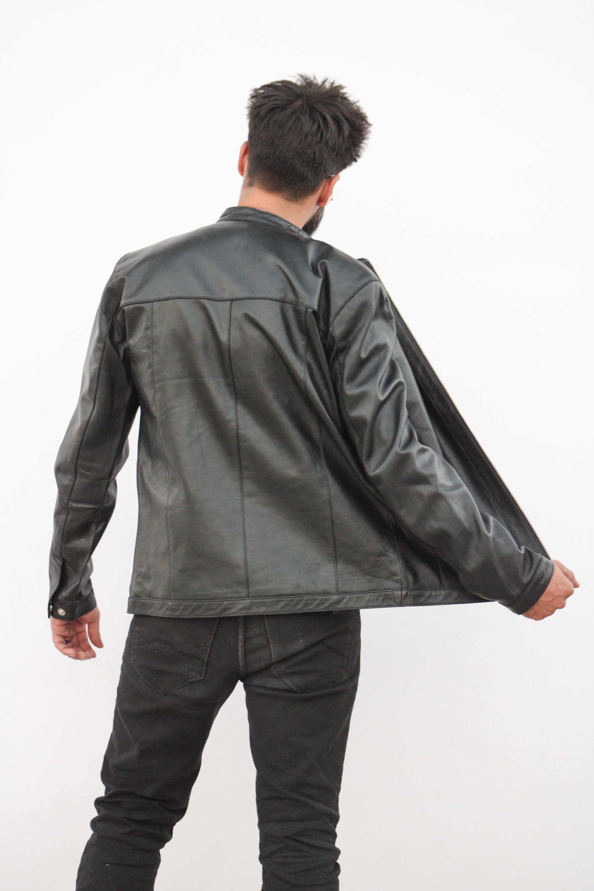Dean Black Leather Jacket - Men