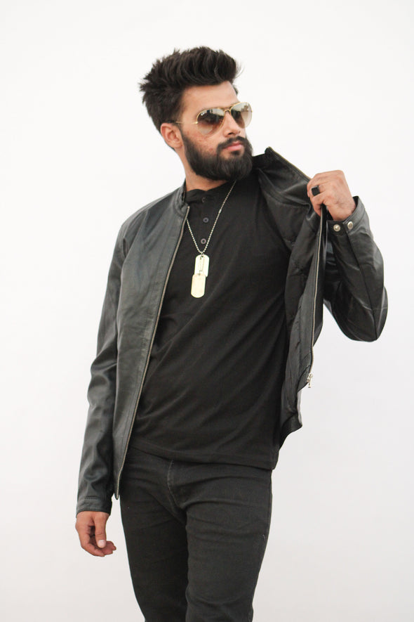 Dean Black Leather Jacket - Men