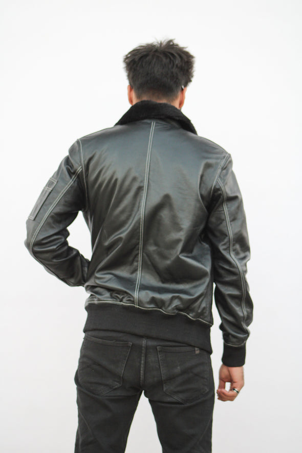 Denver Black Leather Jacket - Men