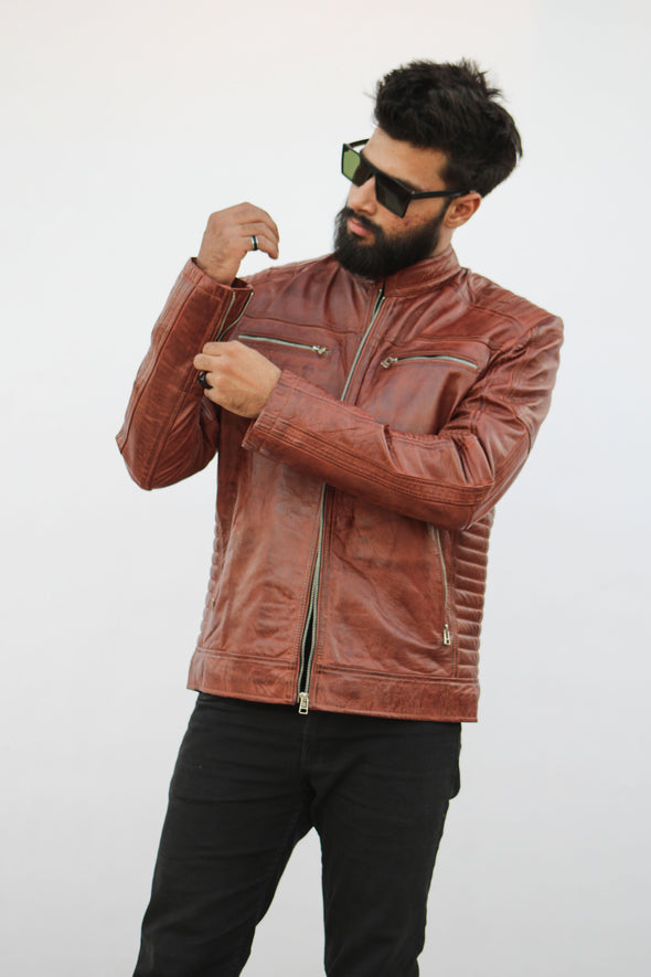 Alex Brown Leather Jacket - Men