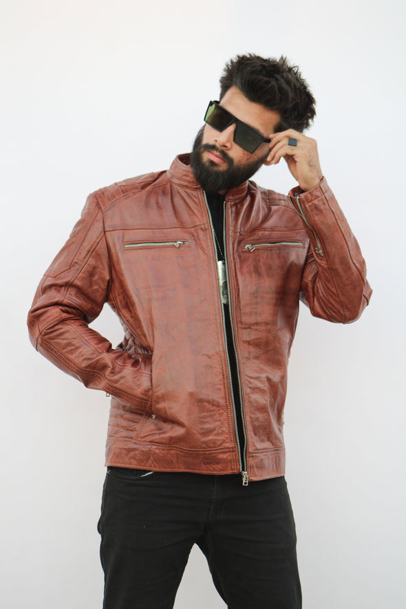 Alex Brown Leather Jacket - Men
